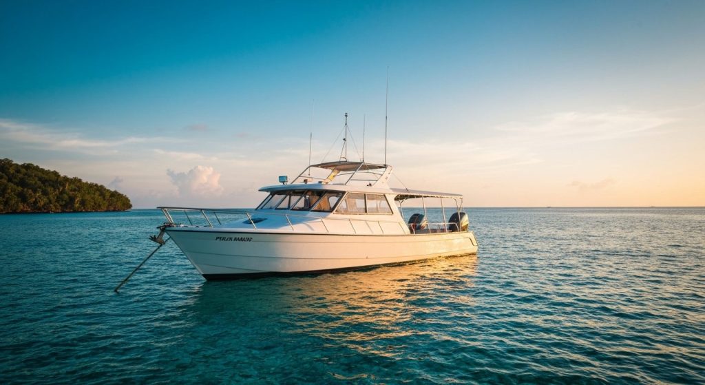 private boat charter raja ampat — Photorealistic editorial travel photograph relevant to: The exact-domain authority for