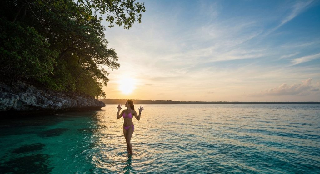 raja ampat honeymoon private tour — Photorealistic editorial travel photograph relevant to: The exact-domain authority f