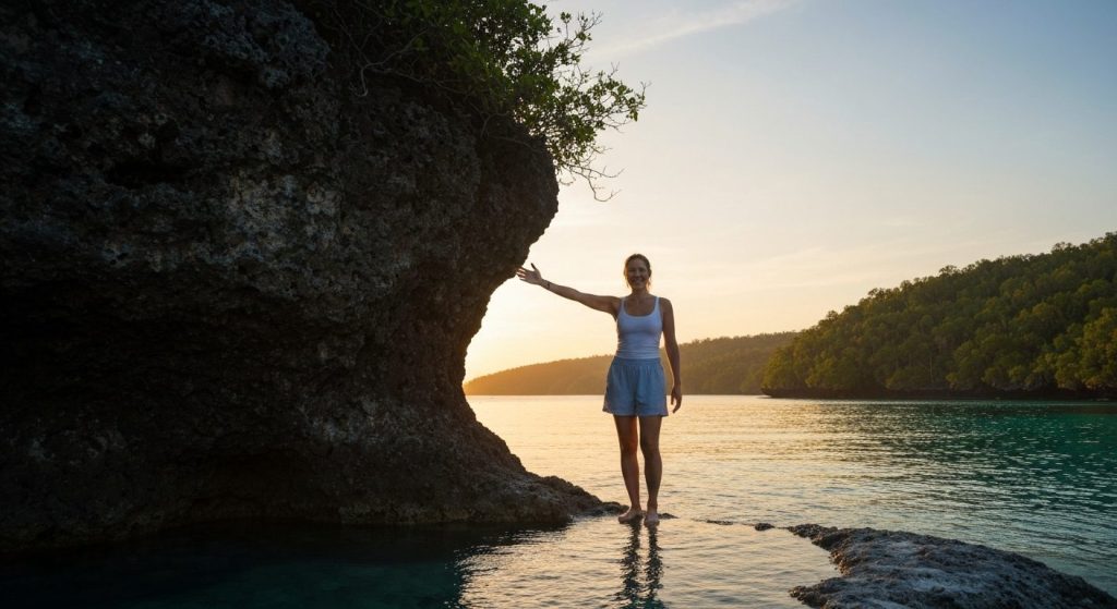 private photography tour raja ampat — Photorealistic editorial travel photograph relevant to: The exact-domain authority