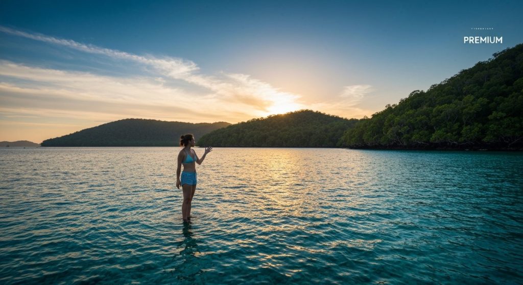 private photography tour raja ampat guide — Photorealistic editorial travel photograph relevant to: The exact-domain aut