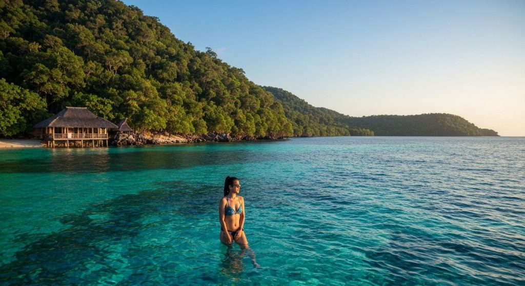 how to plan private raja ampat trip from sorong — Photorealistic editorial travel photograph relevant to: The exact-doma